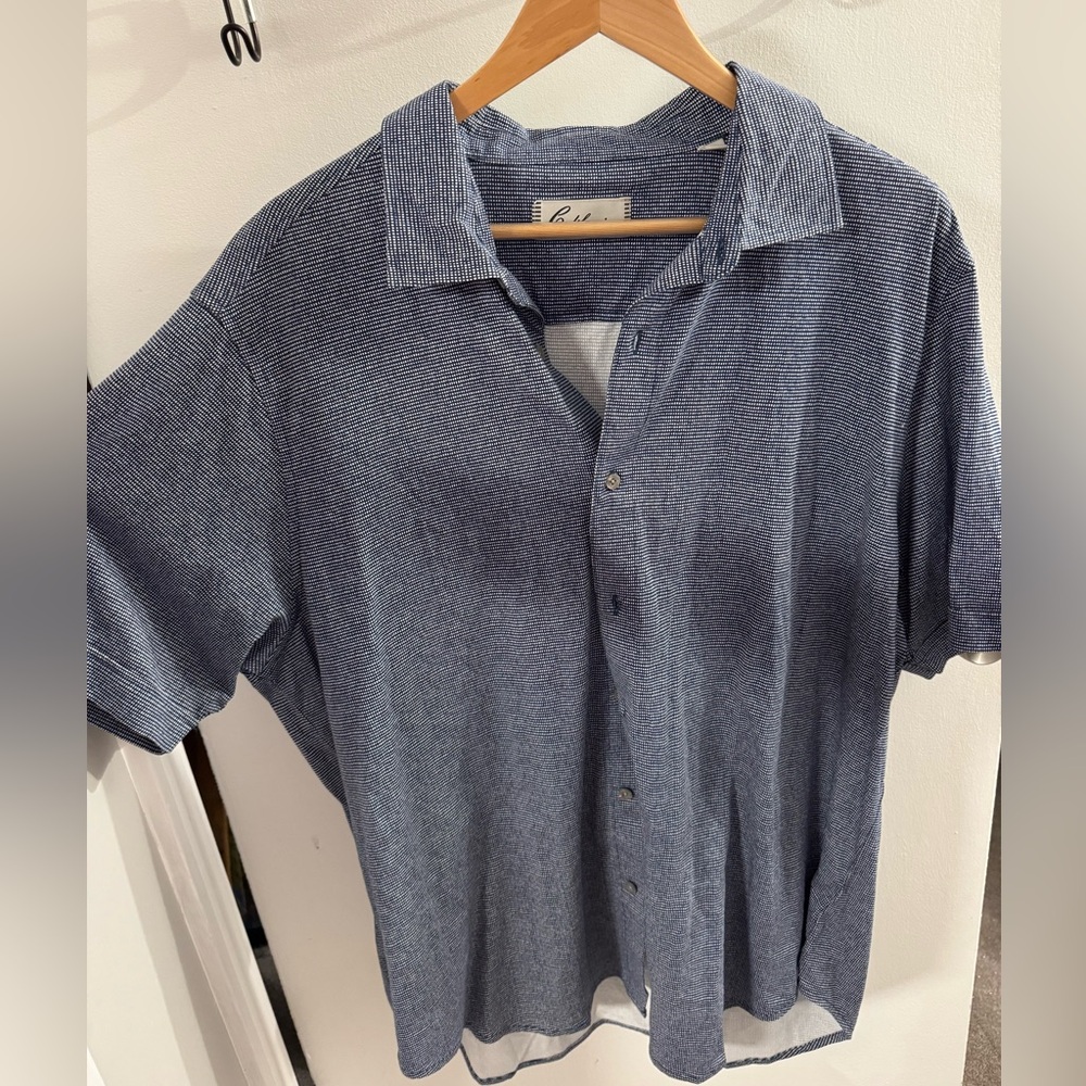 California Shirt Co Men's Blue Short Sleeve Dress Shirt